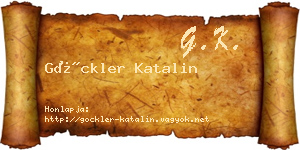 Göckler Katalin névjegykártya